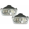 Racesport Lt HEADLIGHT CONVERSION KIT Replaces H4666 Headlamps; 4 Inch x 6 Inch Rectangle Diamond Cut Style Lens RS-7012B